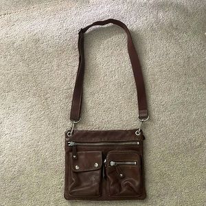 Fossil crossbody brown leather adjustable strap soft leather bag purse